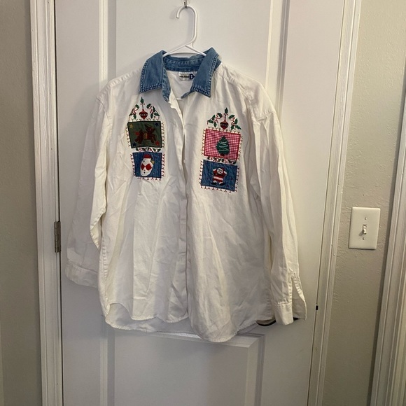 Paul Harris Tops - 𝅺paul Harris Vintage Christmas button down shirt size XL